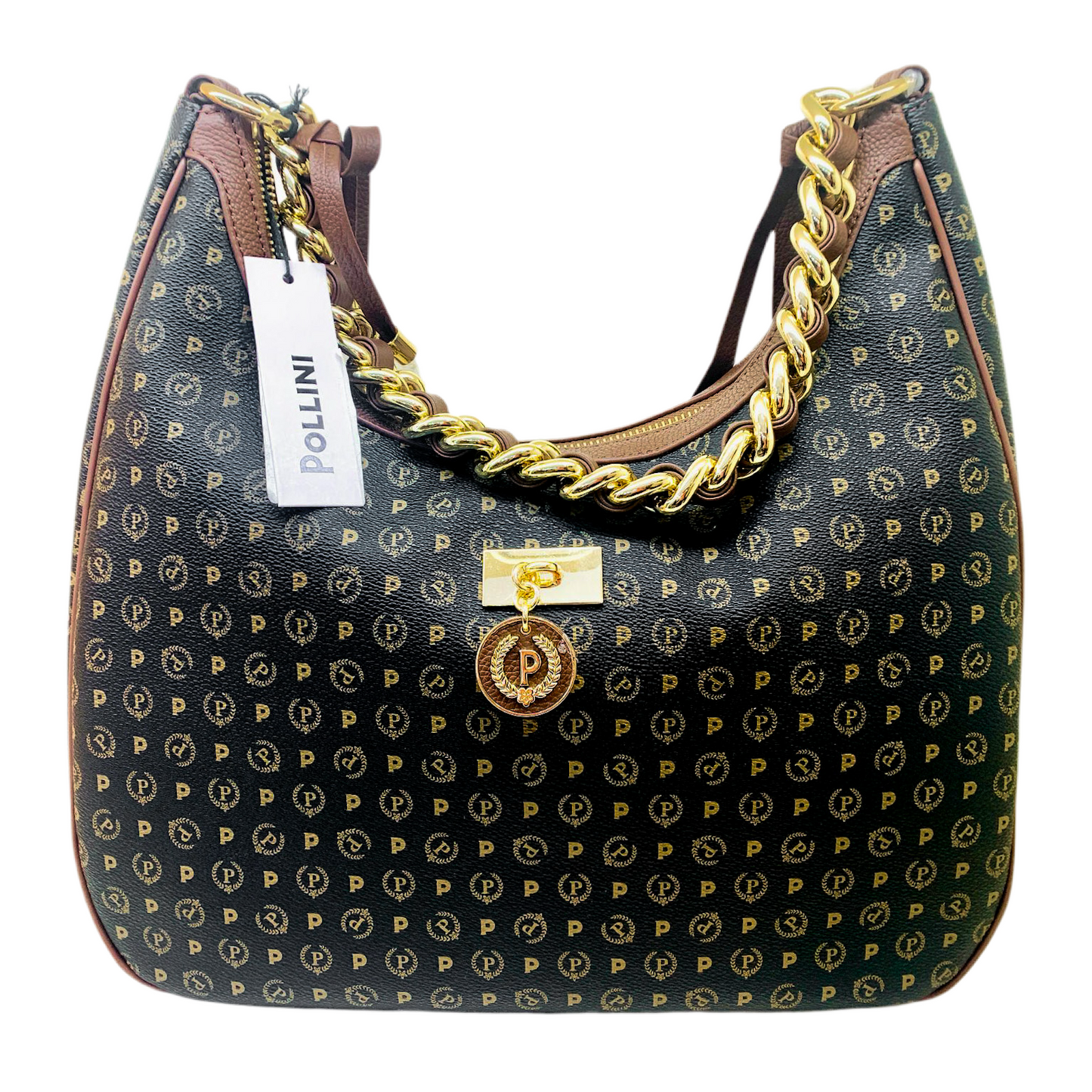 BORSA NERA STAMPA MONOGRAMMA - La Maga Circe