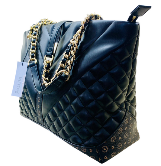 BORSA DOPPIO MANICO NERA TRAPUNTATA - La Maga Circe