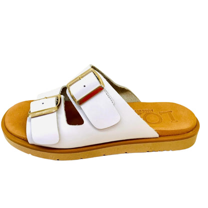 SANDALO FLAT IN PELLE CON DOPPIA FIBBIA