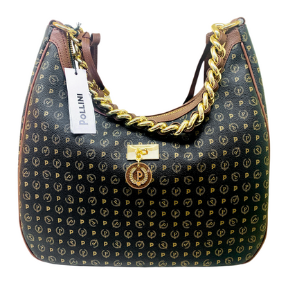 BORSA NERA STAMPA MONOGRAMMA - La Maga Circe