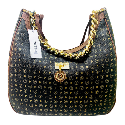 BORSA NERA STAMPA MONOGRAMMA - La Maga Circe