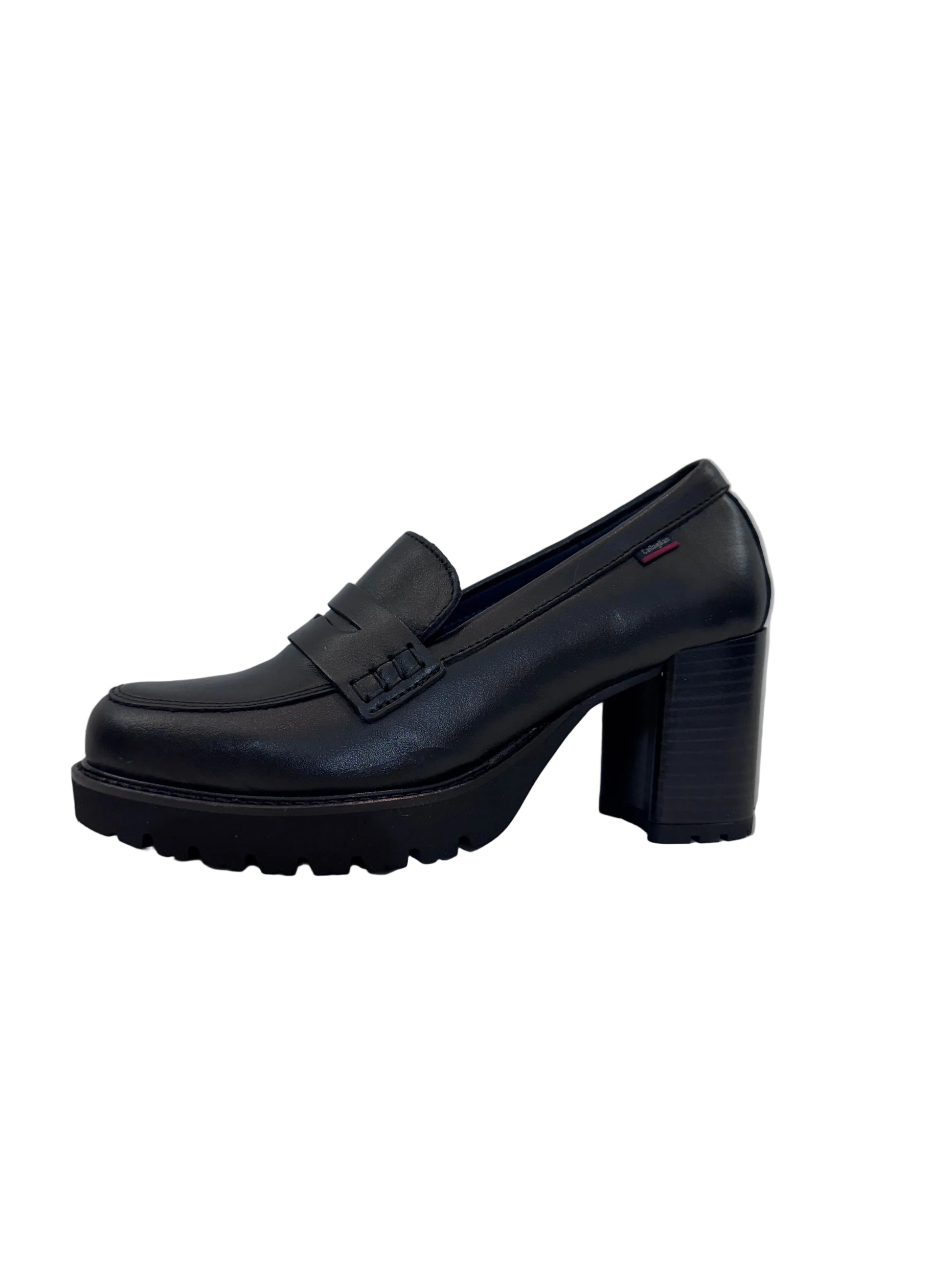 Mocassino in pelle con tacco