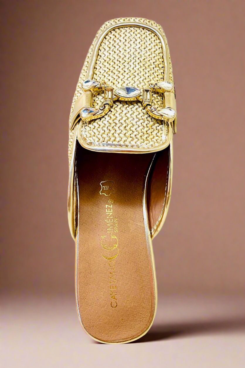 SANDALO DORATO CON DETTAGLIO IMPREZIOSITO LA MAGA CIRCE - La Maga Circe