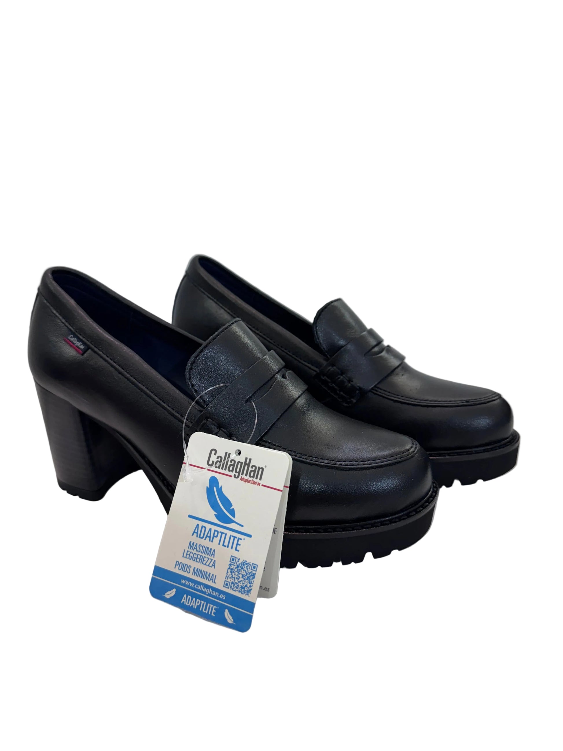 Mocassino in pelle con tacco