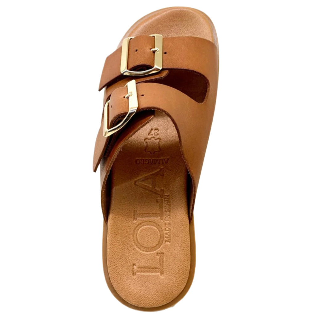 SANDALO FLAT IN PELLE CON DOPPIA FIBBIA