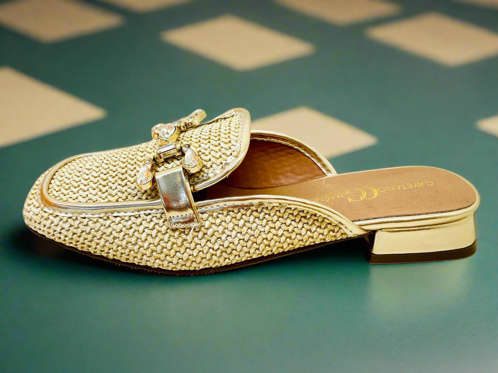 SANDALO DORATO CON DETTAGLIO IMPREZIOSITO LA MAGA CIRCE - La Maga Circe