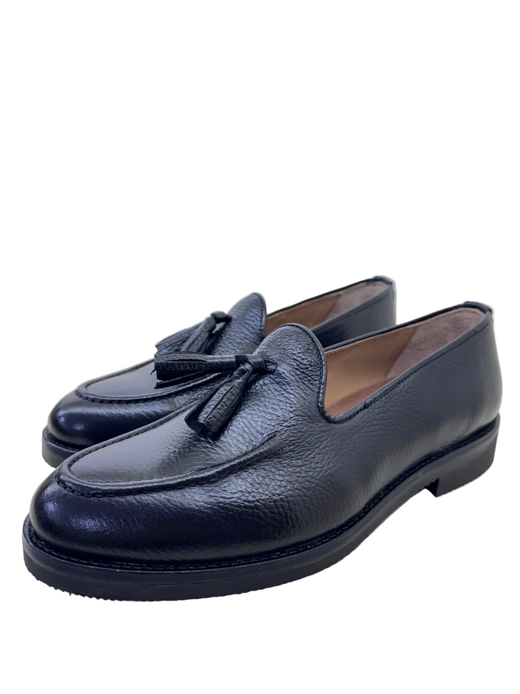 MOCASSINO IN PELLE NERO CON NAPPINE