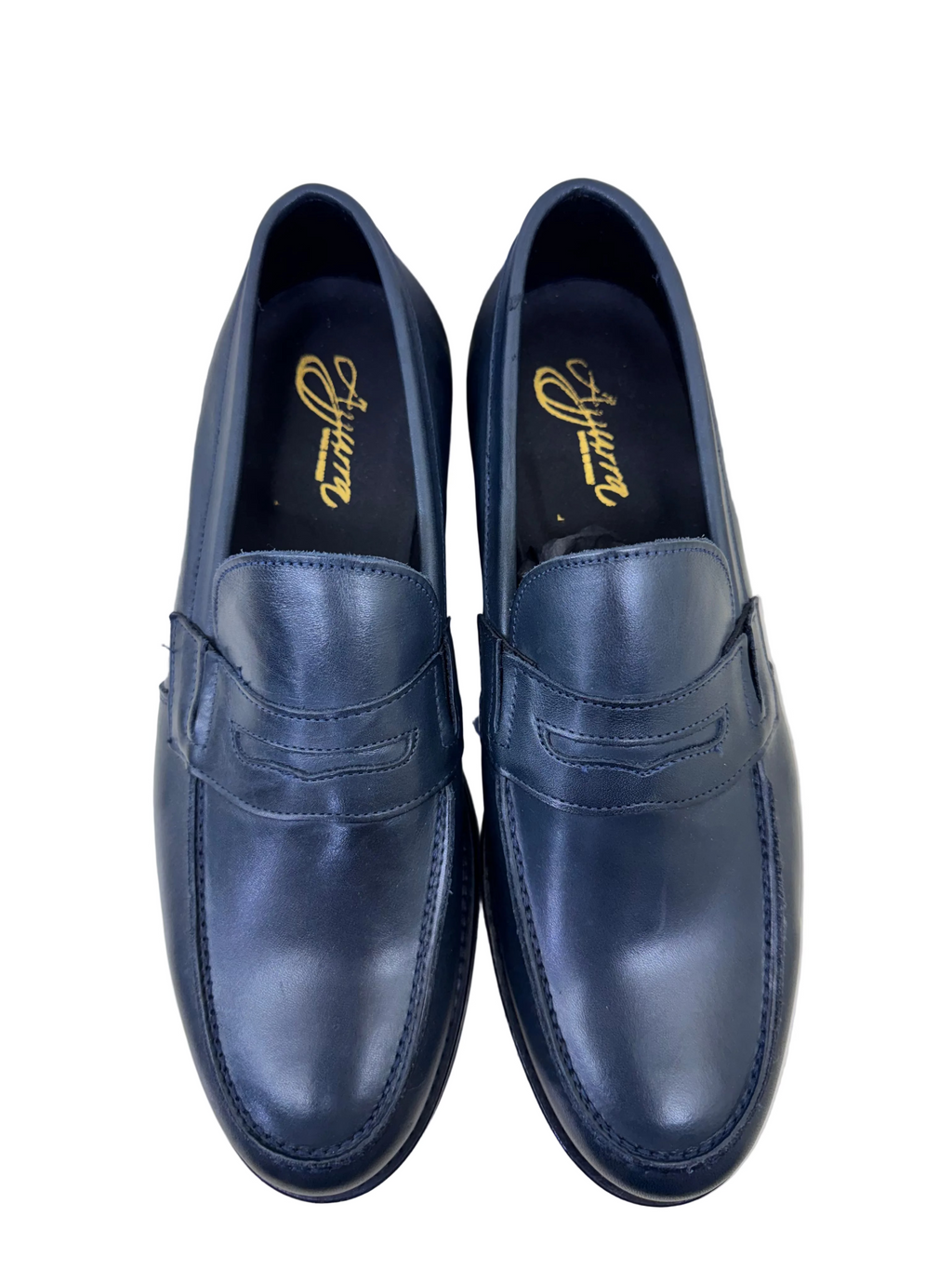 MOCASSINI IN PELLE BLU