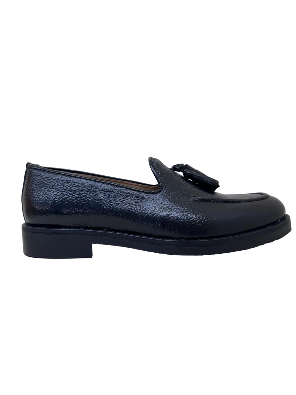 MOCASSINO IN PELLE NERO CON NAPPINE