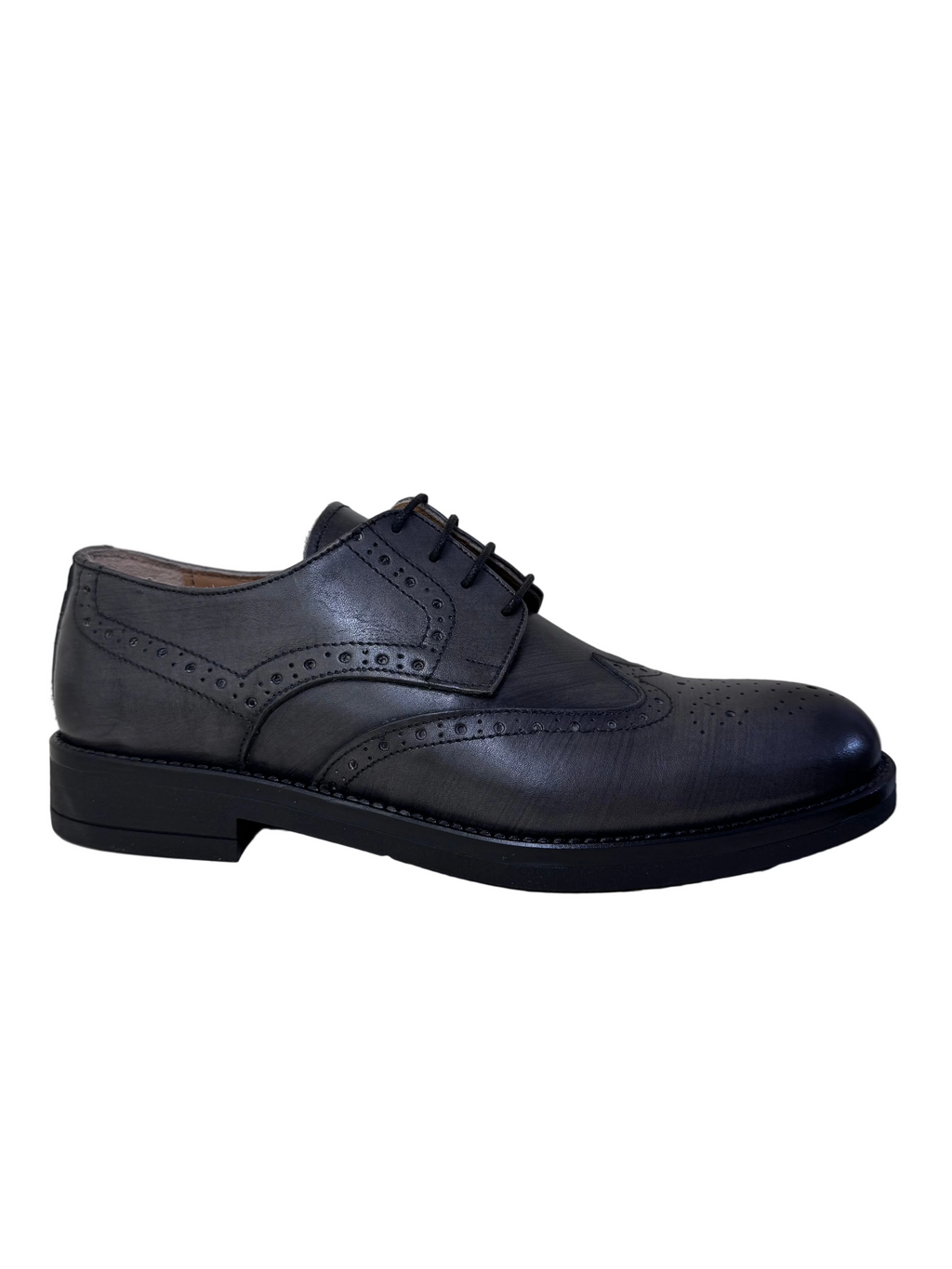 BERBY IN PELLE GRIGIA STRINGATA