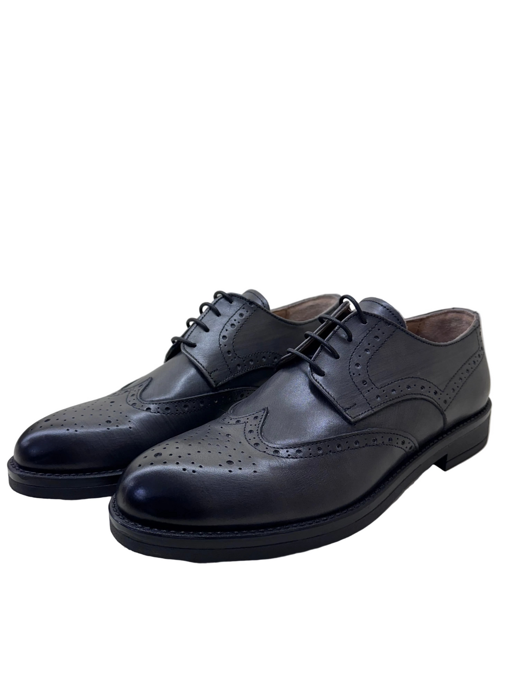 BERBY IN PELLE GRIGIA STRINGATA